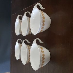 Vintage Corelle by Corning Butterfly Gold Tea Cups
